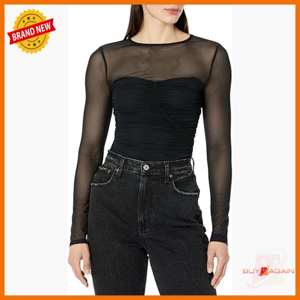 Long Sleeve Bodysuit Medium Fitted Snap Closure Recycled Material